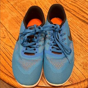 Nike‎ RN Free Blue/Orange Running Sneakers Lightweight  Size 7y